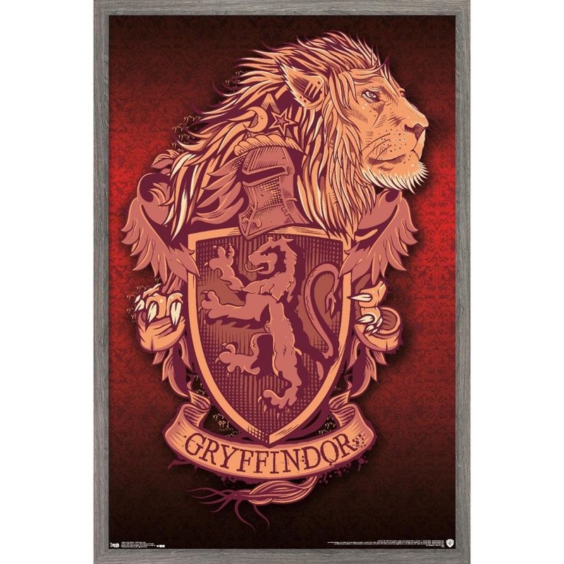 Trends International The Wizarding World: Harry Potter - Gryffindor Lion Crest Framed Wall Poster Prints, 1 of 7
