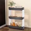 Evideco French Home Goods Multi-Purpose Slim Rolling Cart - 3-Tier Utility Organizer for Bathroom, Kitchen & Dorm - Available in White, Grey, Black - 3 of 4