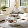 WOWLIVE 27"W Lift-Top Wood Coffee Table, Small Round Cocktail Table with Storage for Living Room, CT007 - 2 of 4