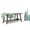 WyndenHall 48" Stewart Solid Wood Industrial Entryway Bench in Driftwood: Lacquered Finish, Seats 2, Wood Legs - 2 of 4