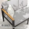 Aluminum Patio Furniture Set,4 Piece Modern Outdoor Conversation Sets with 4 inch Cushion & Tempered Glass Table Outside Furniture Sets - 3 of 4