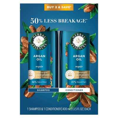 Herbal Essences Pure Plants Blend Argan Oil Repairing Color-Safe Shampoo/Conditioner Dual Pack - 13.5 fl oz/2ct