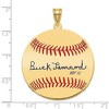 Black Bow Jewelry 14K Gold Plated Buck Leonard Signature LG Enamel Baseball Pendant - 4 of 4