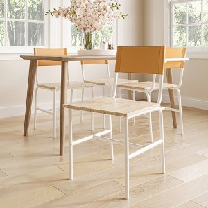 2pk Boulevard Café Dining Chairs Metal and Faux Leather - Sauder - 1 of 4
