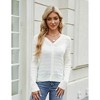 Womens Light Weight Cardigan Long Sleeve Front Button Down Semi-Sheer Cardigan Open Front Sweater Cardigan - 3 of 4