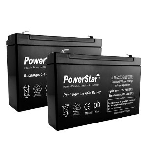 PowerStar Battery Replaces PS-670 GP672 LC-R067R2P NP7-6 PE6V8 UB670 - 2 Pack - 1 of 1