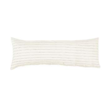 French Linen Body Pillow with removable Sham - Charcoal Pencil Stripe | BOKSER HOME