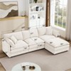 VASIP Pink Chenille Modular Cloud Sectional Sofa - 105" L-Shaped 3-Seater with Ottoman, Customizable Living Room Couch Set - 2 of 4