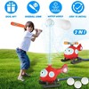 iMountek"2-in-1 Water Sprinkler Baseball Helicopter Toy for Kids - 360° Rotating Tee Ball Set for Summer Fun"Red - 2 of 4