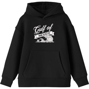 Gulf of Mexico Black and White Wave Youth Long Sleee Hoodie - 1 of 2