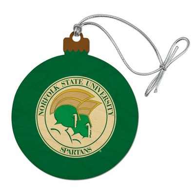 Norfolk State University Primary Logo Wood Christmas Tree Holiday Ornament