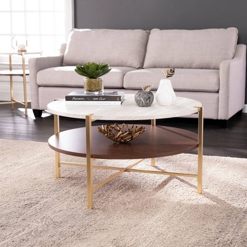 Brass coffee table sales target