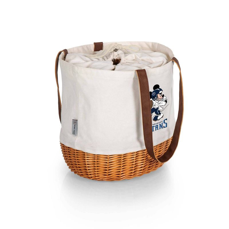 NFL Tennessee Titans Mickey Mouse Coronado Canvas and Willow Basket Tote - Beige Canvas, 3 of 6