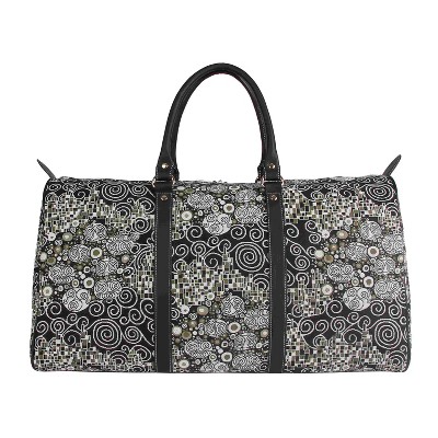 Gustav Klimt The Kiss Black Big Holdall/Duffel Bag