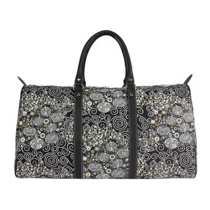 Gustav Klimt The Kiss Black Big Holdall/Duffel Bag - 1 of 4