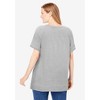 Woman Within Women's Plus Size Americana Kangaroo Pocket Tee - 3 of 4