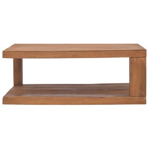 vidaXL Teak Wood Coffee Table Furniture - 35.4" x 19.7" x 13.8" - 1 of 4