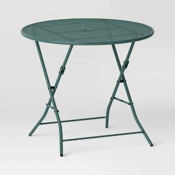 Steel Round Metal Mesh Folding Outdoor Portable Dining Table Green - Room Essentials™
