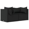 VidaXL 2 Piece Patio Lounge Set with Cushions Poly Rattan Gray - 3 of 4
