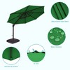 Sonkuki 11FT Outdoor Cantilever Patio Umbrella w/Base and Aluminium Pole, 360° Rotation and Infinite Canopy Angle Adjustment - 4 of 4