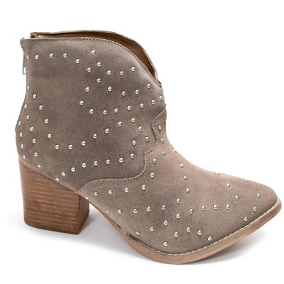 Twilight Studded Heeled Ankle Boot in Taupe