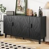 CLIHOME Modern Style Buffet Cabinet, Storage Side Cabinet Buffet Cabinet, Medieval Modern Multifunctional Decorative Cabinet, Black - 3 of 4