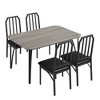 Dining Table Set for 2 with Gray Chairs, PU Cushioned Kitchen Chairs, Compact Modern Dining Room Furniture - 2 of 4