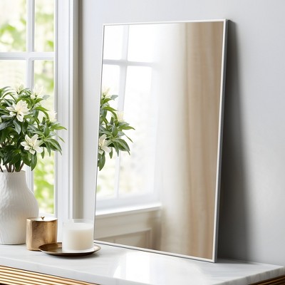 Wooakway Metal Bathroom/Vanity Mirror Modern Accent Mirror for Living Room Bathroom Bedroom Entryway Black/Gold/Silver