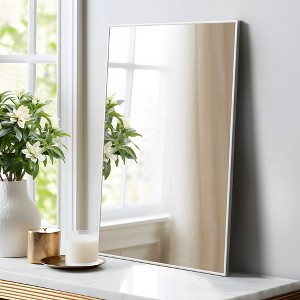 Wooakway Metal Bathroom/Vanity Mirror Modern Accent Mirror for Living Room Bathroom Bedroom Entryway Black/Gold/Silver - 1 of 4