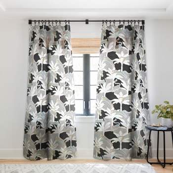 Evamatise Leopards And Palms Rainbow Single Panel Sheer Window Curtain - Deny Designs