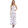 Women Strapless Maxi Boho Vintage Summer Beach Floral Print Hawaiian Party Long Dress - 2 of 4