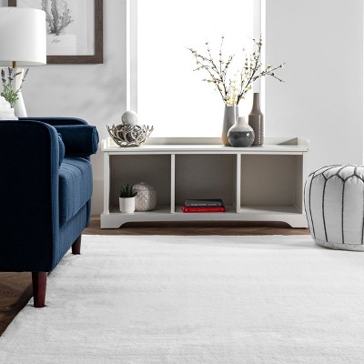 White Faux Fur Shag 4' x 6' Rectangular Area Rug
