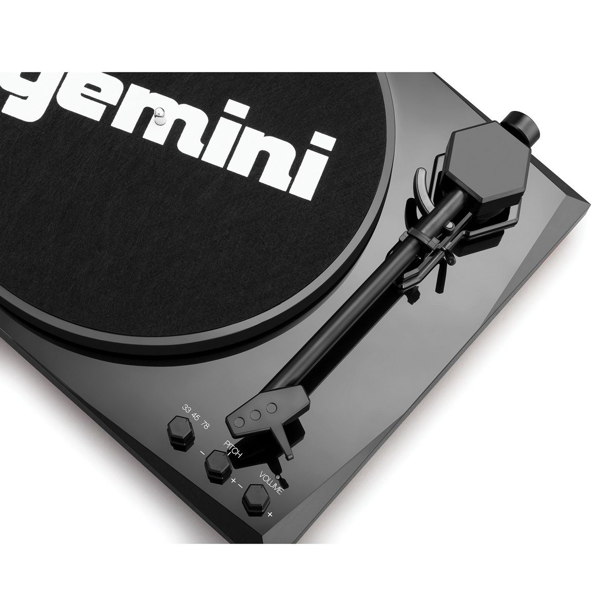 Gemini 60-Watt 3-Speed Belt-Drive Manual Suitcase Turntable with External Speakers, Bluetooth®, 45-RPM Adapter, Stereo Cartridge, and Stylus, TT-900B - thumbnail 5