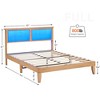 Platform Bed Frame, Modern Rattan Headboard Bed Frame, Strong Wooden Slats, Wooden Legs Support, Noise-Free, No Box Spring Needed - 3 of 4