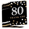 Big Dot of Happiness Adult 80th Birthday - Gold - Birthday Party Thank You Cards (8 count) - 2 of 4