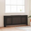 vidaXL Radiator Cover 2 pcs Engineered Wood - Black 80.7" x 8.1" x 32.1" - 2 of 4