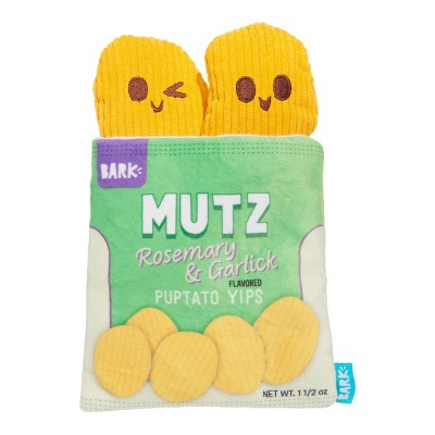 BARK Spring Picnic in the Bark Mutz Garlick Chips Dog Plush Toy - 3pc