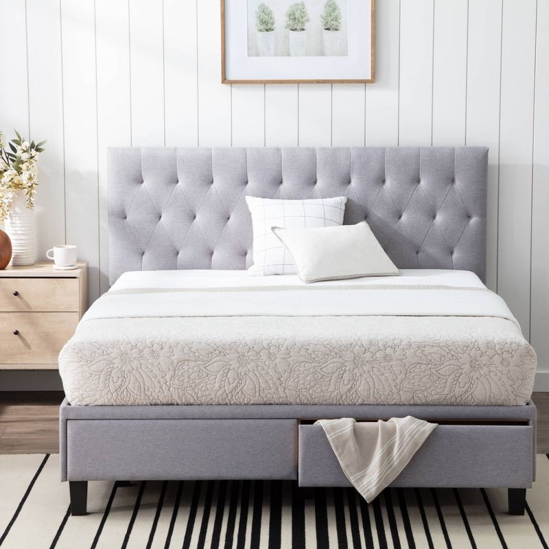 Anna Upholstered Bed with Drawers - Brookside Home, 3 of 10