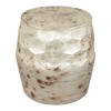 HomeRoots 22" Beige Iron Round Block End Table - 4 of 4