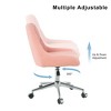 Racxily Armless Office Chair, Velvet Office Desk with Wheels, Adjustable Swivel Accent Chairs, Vanity Seat for Small Spaces - 3 of 4