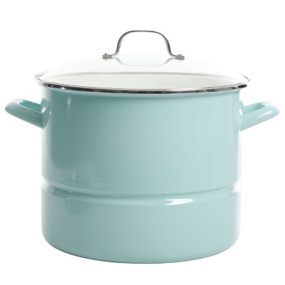 Imusa 21qt Enamel On Steel Steamer Pot With Steaming Rack - Blue