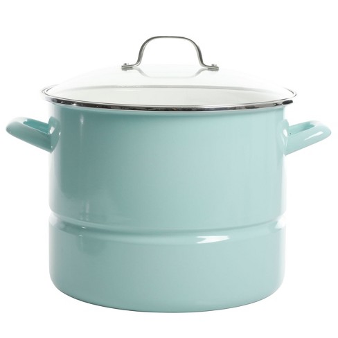 Kenmore 16 Quart Stainless Steel Pot In Blue With Steamer Insert And Glass  Lid : Target