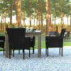 Emma and Oliver Set of 4 Modern Wicker Patio Chairs with Removable Cushions for Indoor and Outdoor Use - 4 of 4