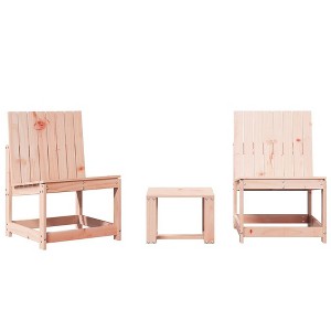 vidaXL Patio Lounge Set - 3 Piece Garden Furniture - Solid Douglas Wood - Outdoor/Deck/Backyard - 1 of 4