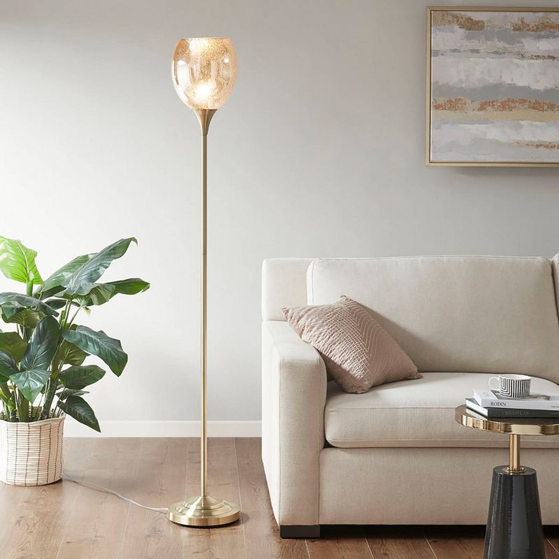 Bellow Uplight Floor Lamp with Base and Mercury Shade (Includes LED Light Bulb) Matte Black - Hampton Hill, 3 of 7