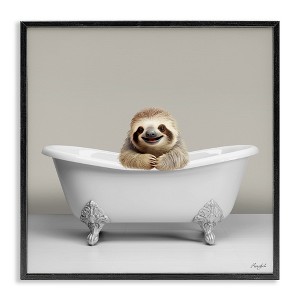 Stupell Industries Happy Sloth in Bathtub, 12" x 12" - 1 of 4