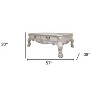 HomeRoots 57" Bone Wood Coffee Table With Two Drawers - 3 of 4