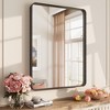 Apmir 24 in. W x 32 in. H Rectangular Aluminum Alloy Framed and Tempered Glass Wall Mirror in Matte Black - 4 of 4