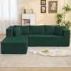 Mjkone W106'' Modern 2-Piece Free Combination Corduroy Upholstered L-Shaped Modular Sectional Sofa With Left Chaise And Pillows - 2 of 4