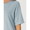 cheibear Women's Tracksuit Short Sleeves Top with Shorts Ribbed Knit Soft Pajama Sets - 4 of 4